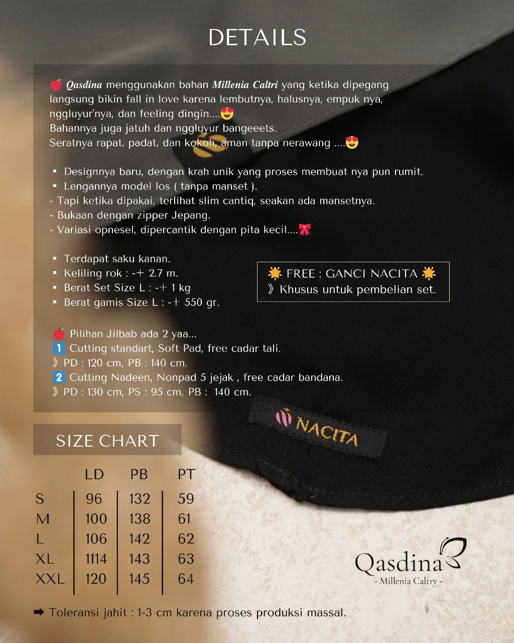 Gamis Set Qasdina by Nacita - Gambar 11