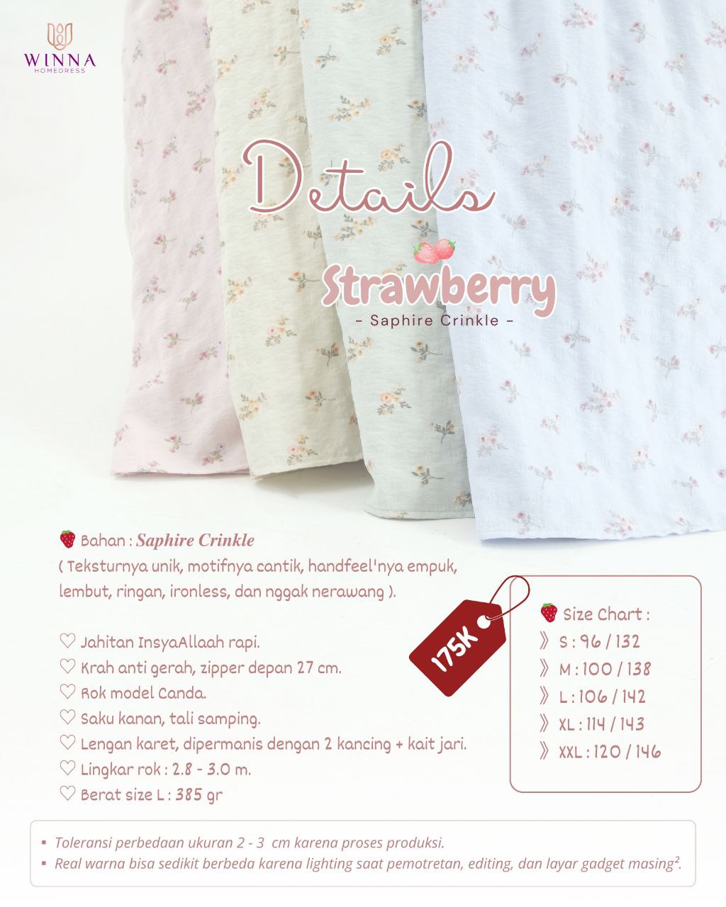 Homedress Strawberry by Winna - Gambar 3